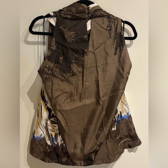 NWT Altuzarra Sleary Draped Silk Blouse in Chamois Silk Twill Print Size 44 / 12 - Picture 8 of 14